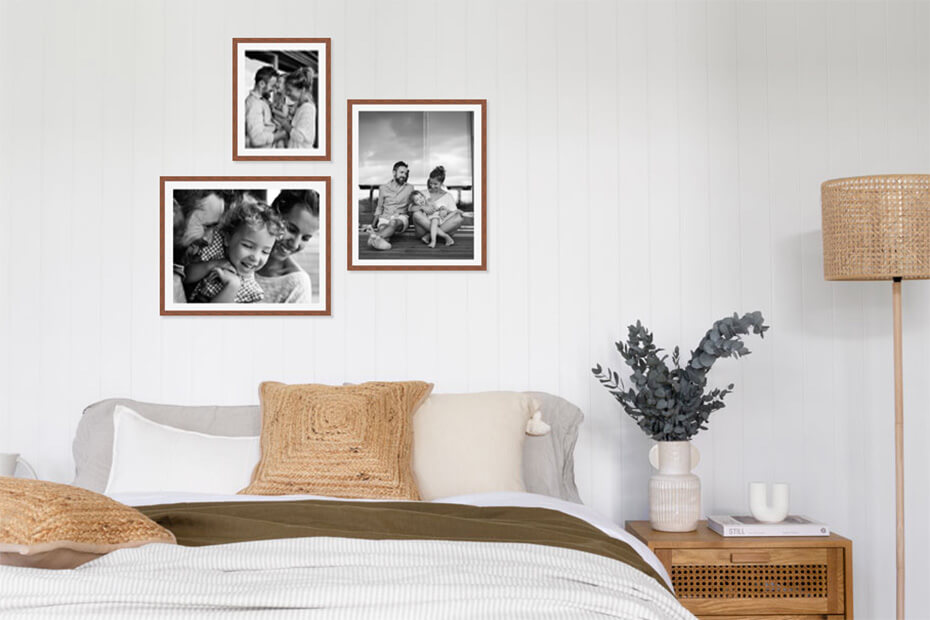 Photo of Love JK Trilogy Photo Gallery Wall in a bedroom