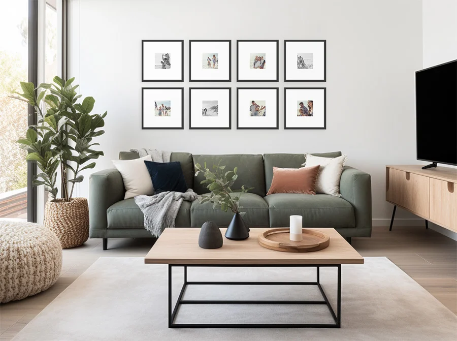 Grid of Eight Photo Gallery Wall