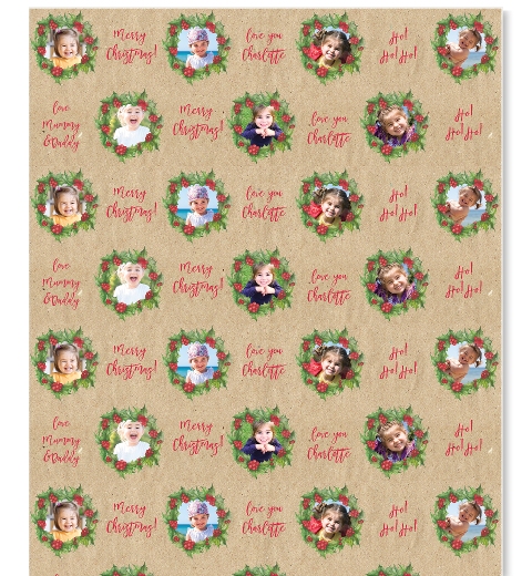 Christmas Wreath Wrapping Paper