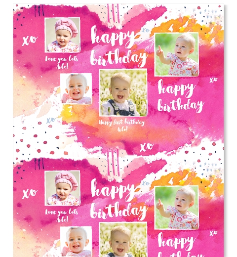 Fuchsia Birthday Wrapping Paper