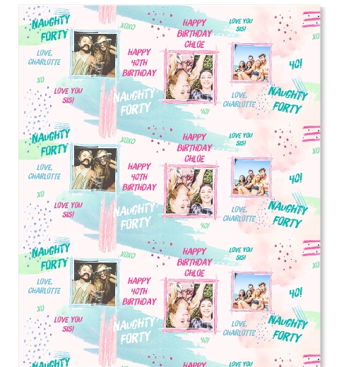 Pastel Brush Naughty Forty Wrap