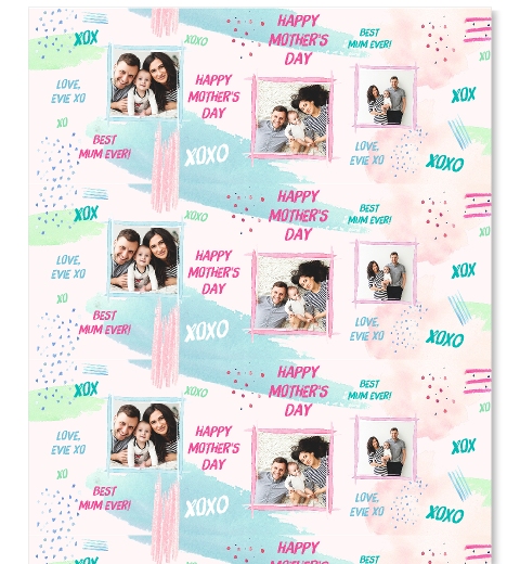 Pastel Brush Mother's Day Gift Wrap