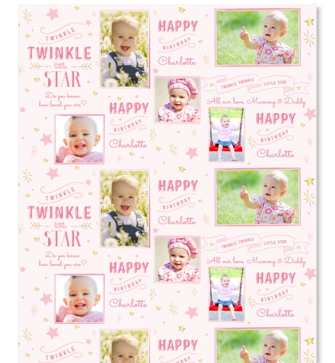 Twinkle Twinkle Little Star - Pink Wrapping Paper