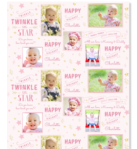 Twinkle Twinkle Little Star - Pink Wrapping Paper