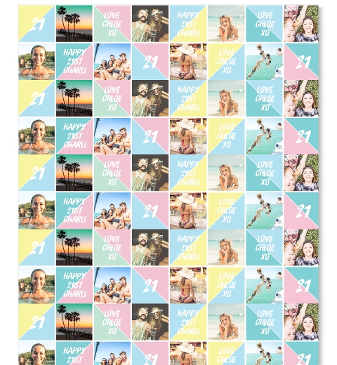 Pink & Mint Geometric Wrapping Paper