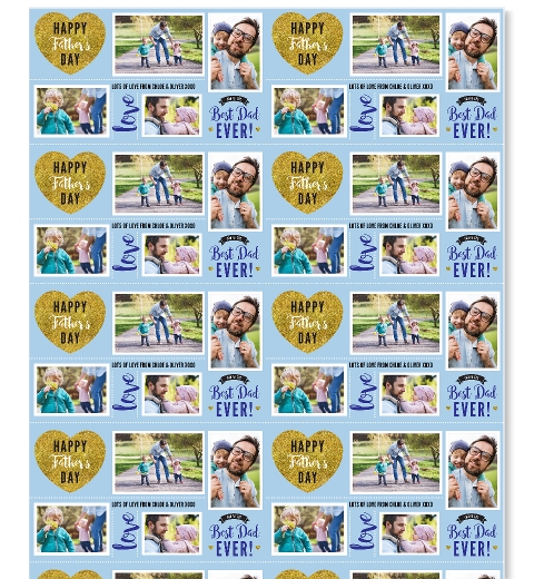 Gold Heart Father's Day Gift Wrap
