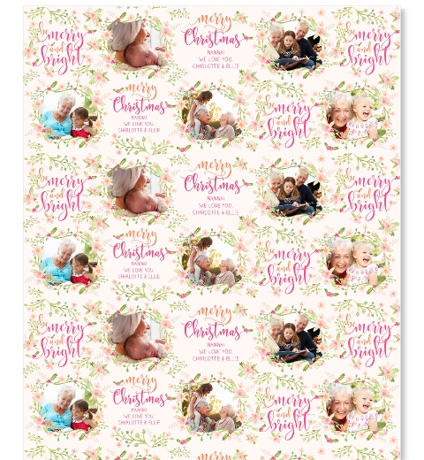 Pastel Christmas Floral Wrapping Paper