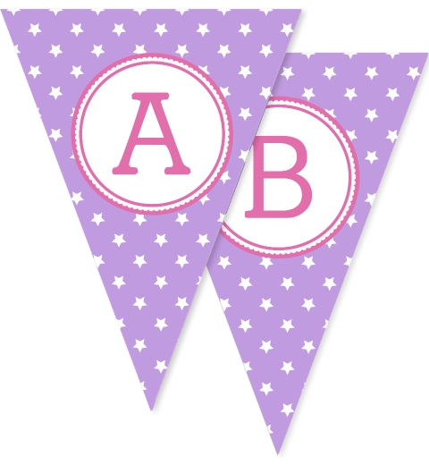 Polkadot Lilac Purple Personalised Baby Shower Bunting