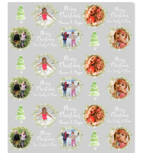 Painterly Christmas  Wrapping Paper with Photos