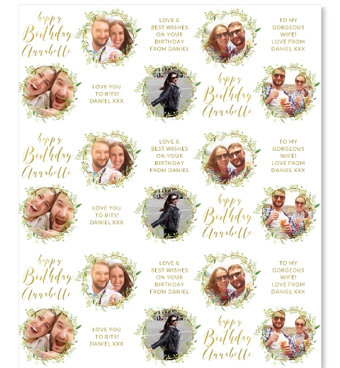 Green Wreath Birthday Wrapping Paper