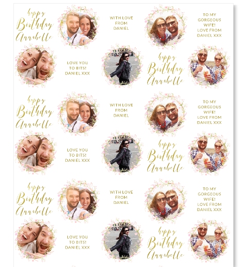 Pink Wreath Birthday Wrapping Paper