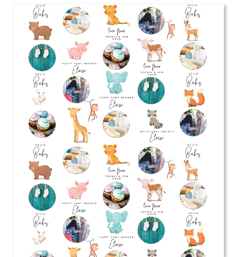 Baby Animals Baby Shower Wrapping Paper