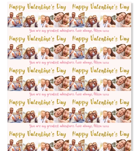 Gold Valentine's Day Wrapping Paper