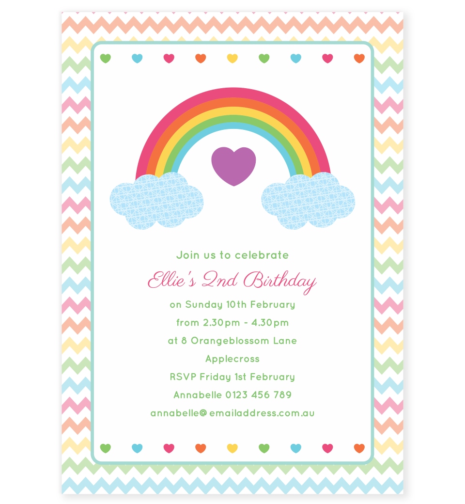 Get Rainbow Birthday Invitations Gif | Free Invitation Template