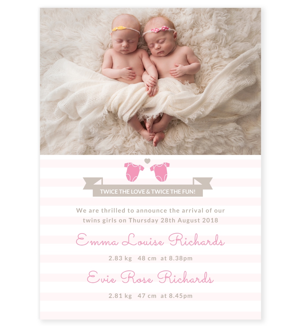 twin baby arrival announcement