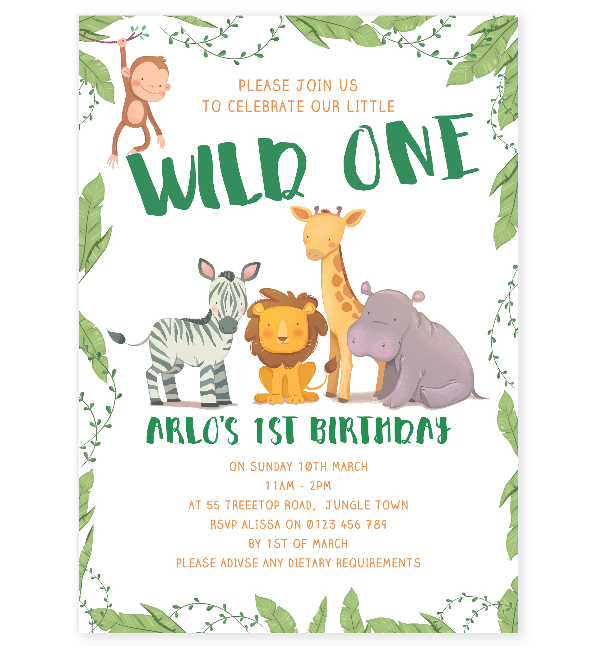 Wild One Birthday Invitations Happy Birthday
