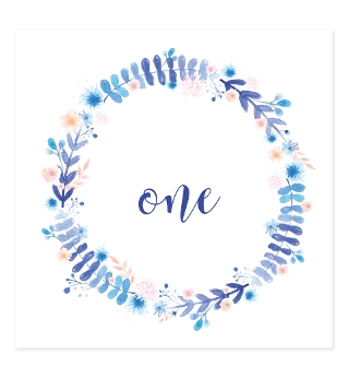 Blue Wreath Baptism Invitation | Love Jk