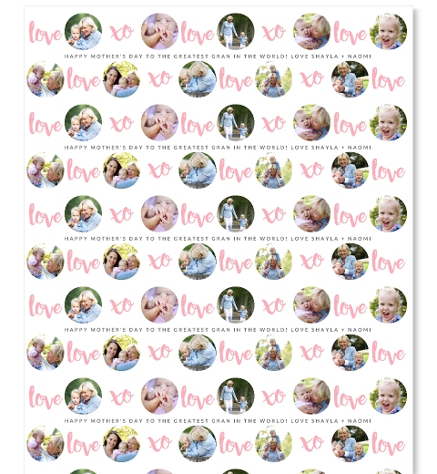 XOXO Mum/Granny Wrapping Paper in Pink