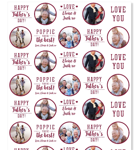 Best Grandad/Pop Ever Gift Wrap in Burgundy