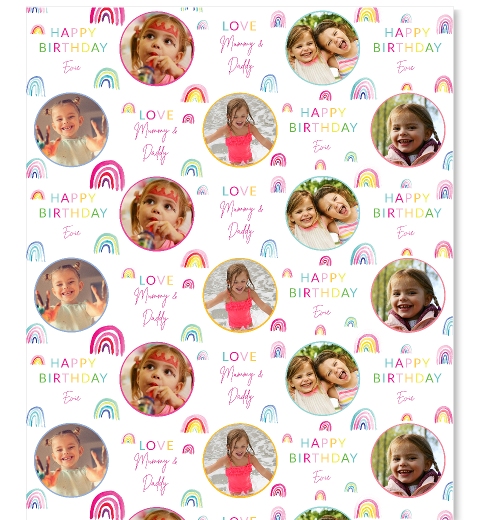 Watercolour Rainbow Photo Gift Wrap