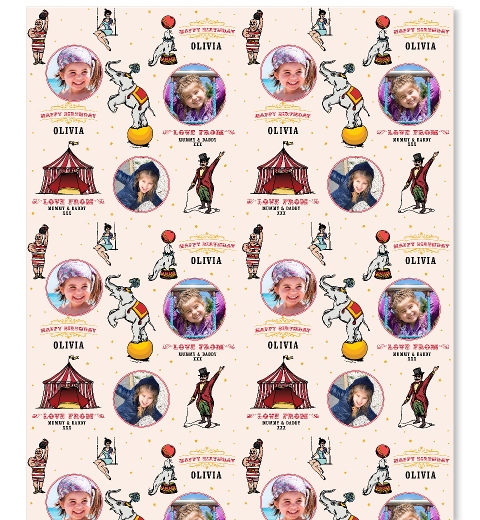 Vintage Circus Birthday Wrap