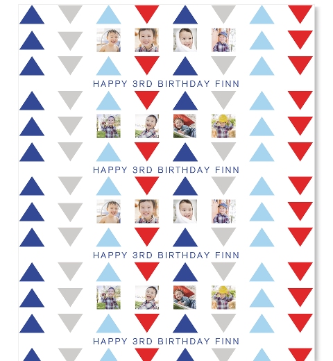 Navy & Red Triangle Wrapping Paper