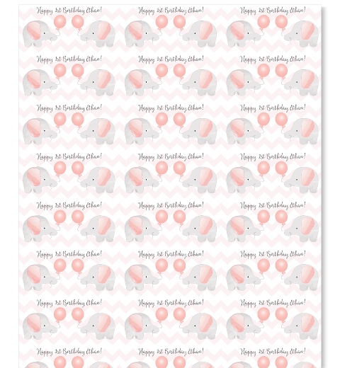 Pink Elephant Wrapping Paper