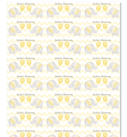 Yellow Elephant Wrapping Paper