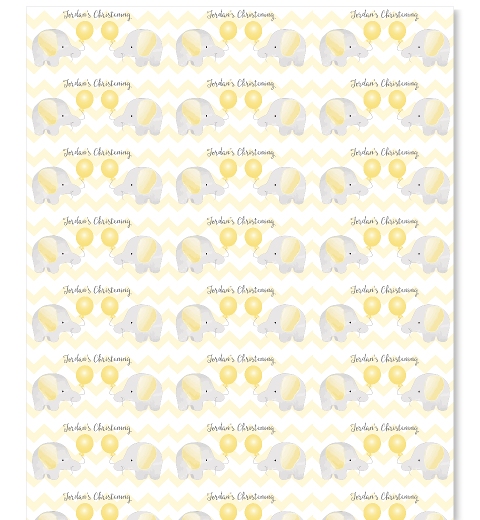 Yellow Elephant Wrapping Paper