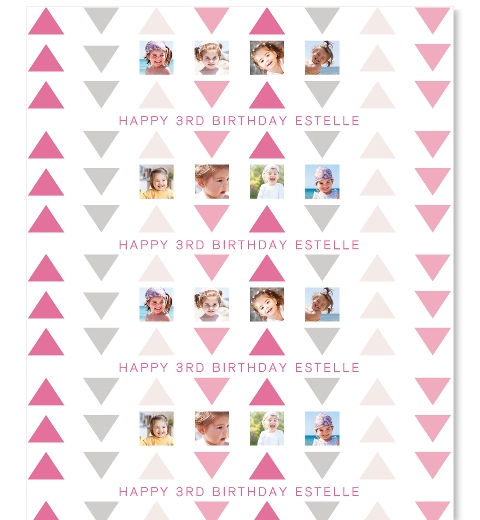 Pink & Grey Triangle Wrapping Paper