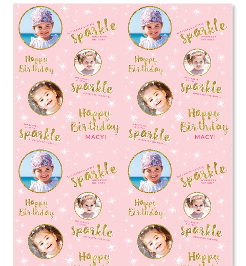 She Leaves a Little Sparkle Photo Wrapping Paper