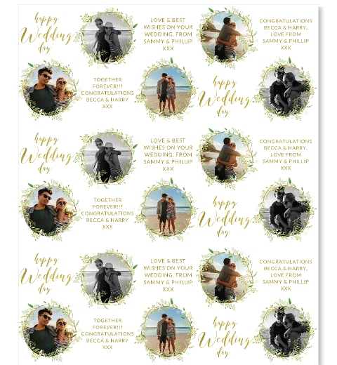 Green Wreath Wedding Wrapping Paper