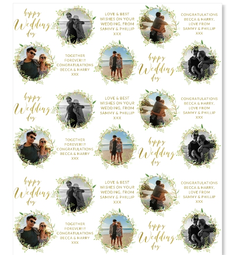 Green Wreath Wedding Wrapping Paper
