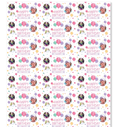 Pink Balloons & Bubbles Wrapping Paper