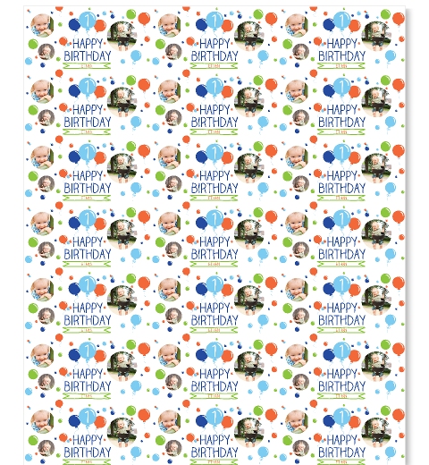 Blue Balloons & Bubbles Wrapping Paper