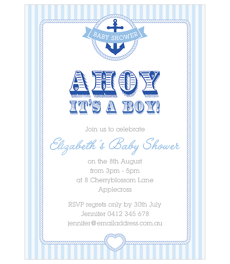 nautical baby shower invitation for boys $ 2 49 per invitation one ...