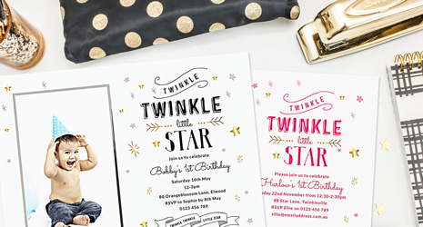 twinkle twinkle little star baptism invitation